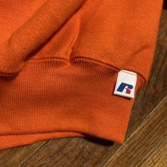 Vintage Russell Athletic Sweatshirt Men's XXL Crew Orange USA Blank Deadstock - Picture 2 of 10